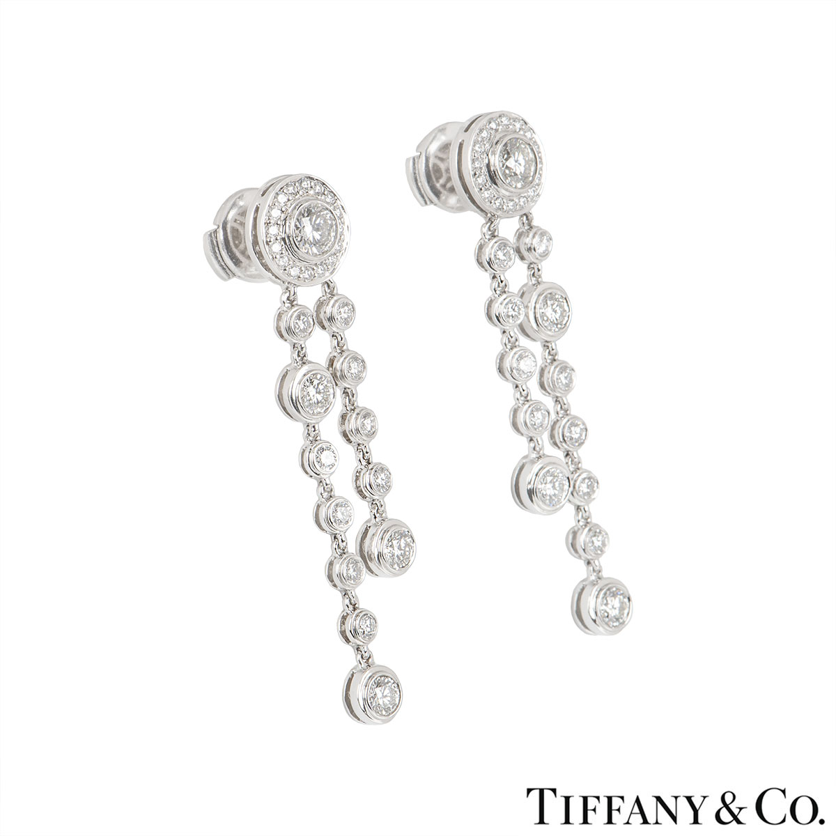 Tiffany & Co. Platinum Diamond Circlet Earrings | Rich Diamonds